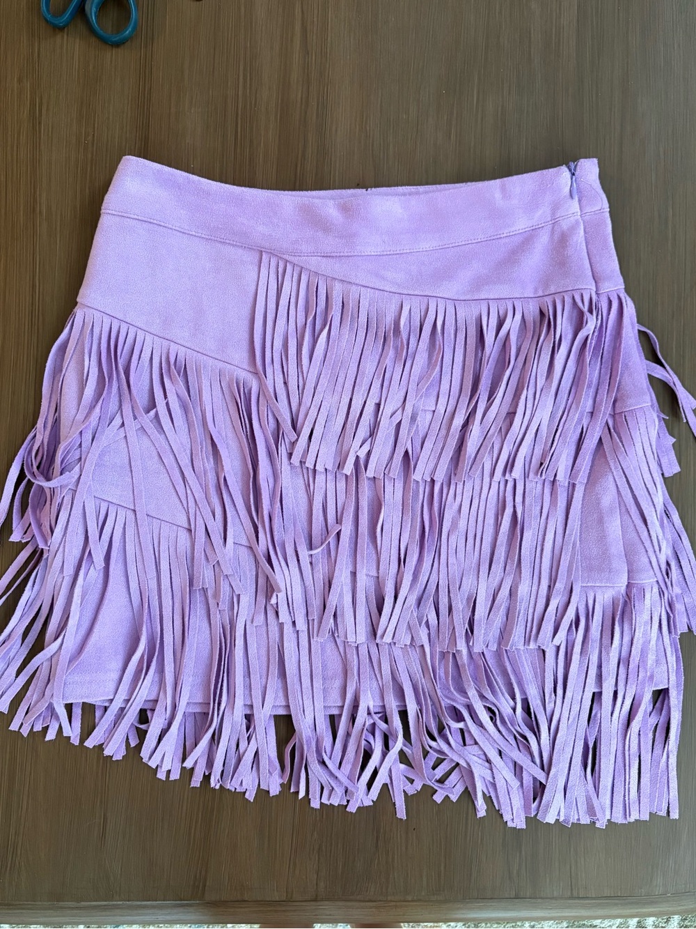TCEC Lilac Fringe Mini Skirt